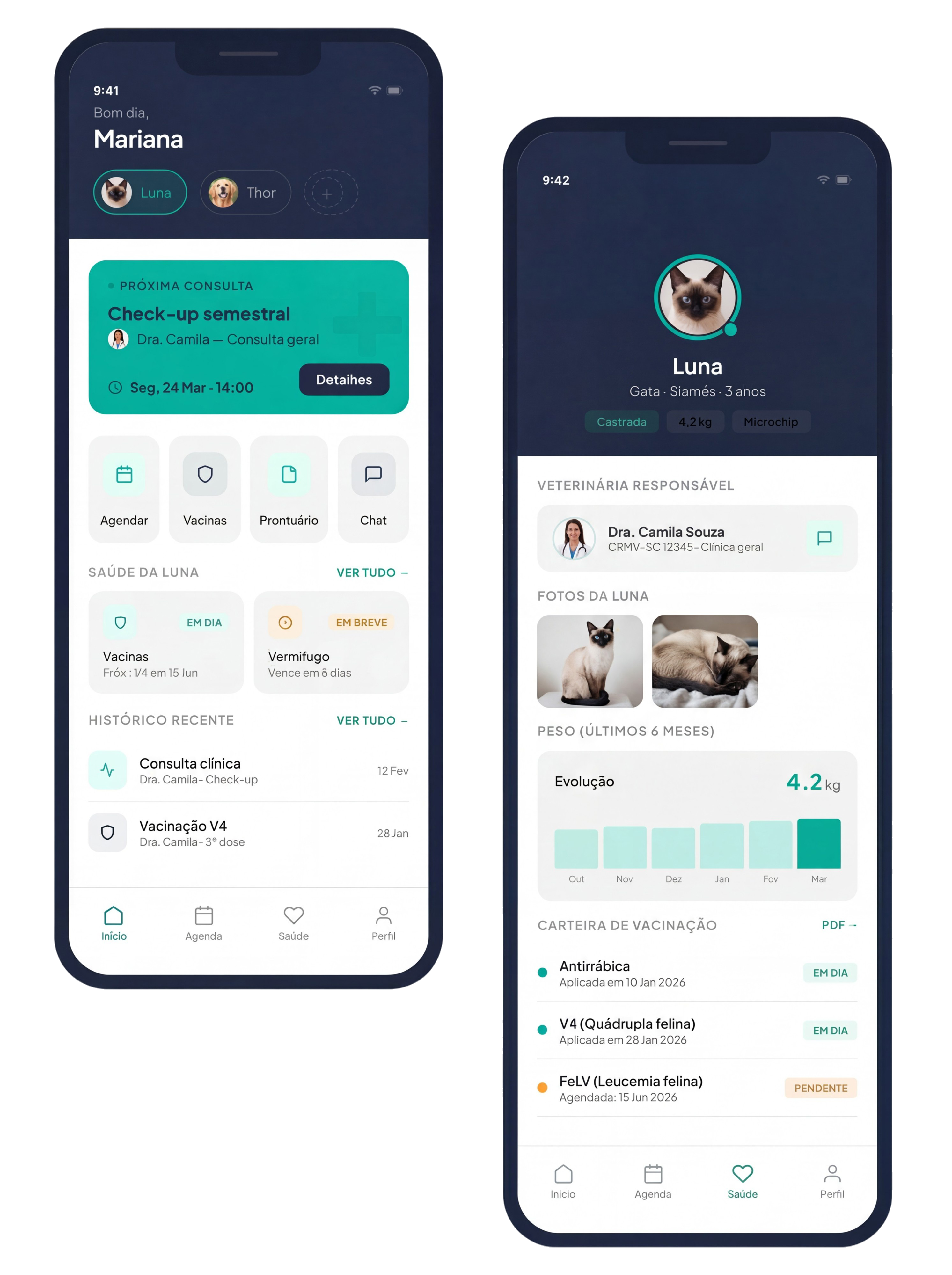 App +veovet — telas do aplicativo